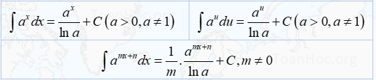 bảng 3 nguyên hàm hàm số